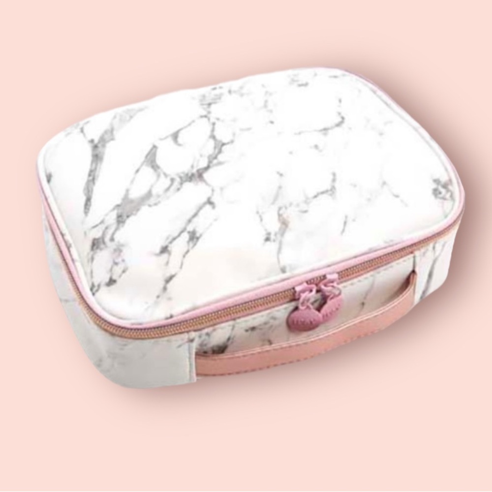 IPSY Marble Makeup Case white and pink NEW. - Picture 2 of 11